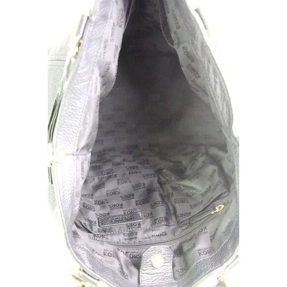 LARGE Michael Kors BLACK GENUINE LEATHER TASSEL SHOULDER BAG TOTE HANDBAG PURSE - Picture 9 of 15